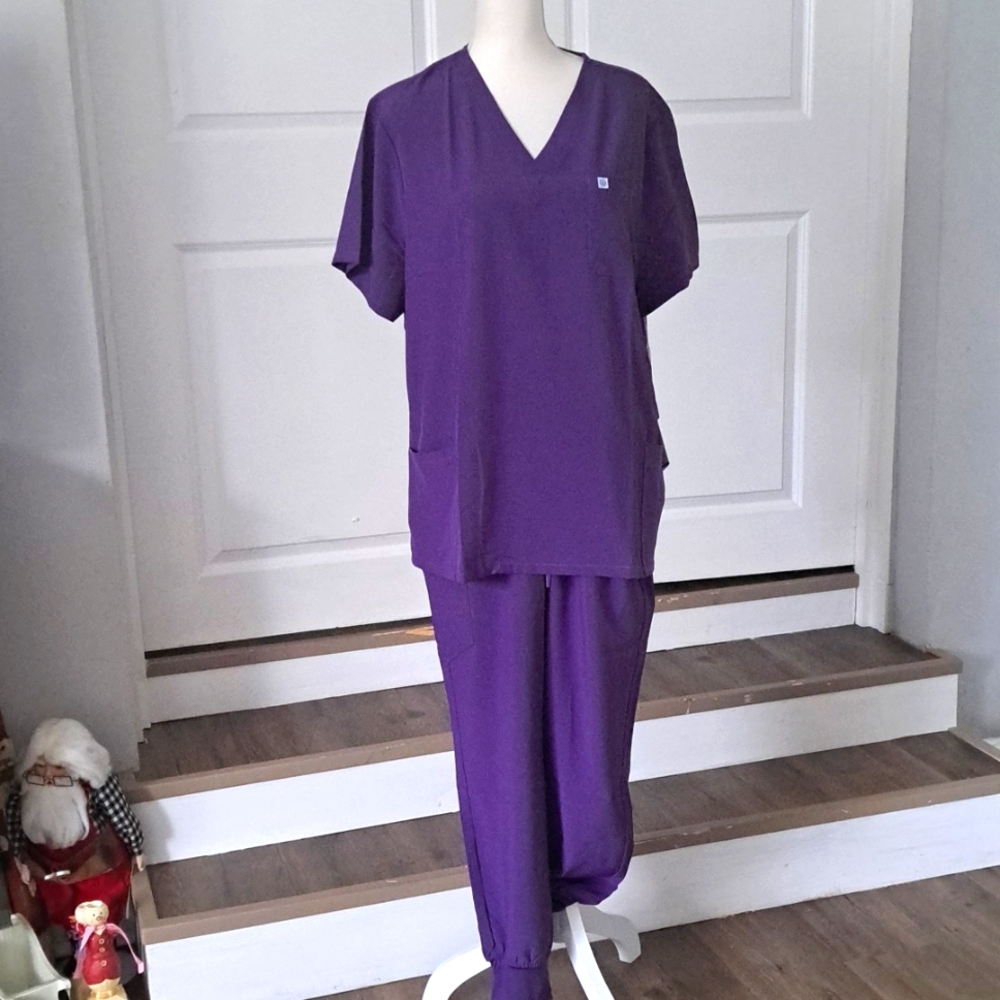 Uniform World 309TS Series Unisex Classic V Neck Top & JoggerPants Sz: 2XL NWT
